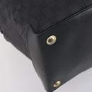 GUCCI GG Canvas Boston Bag Black Gold Auth 121312-14