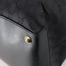 GUCCI GG Canvas Boston Bag Black Gold Auth 121312-15