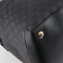 GUCCI GG Canvas Boston Bag Black Gold Auth 121312-16