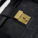 GUCCI GG Canvas Boston Bag Black Gold Auth 121312-17