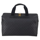 GUCCI GG Canvas Boston Bag Black Gold Auth 121312-13