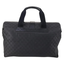 GUCCI GG Canvas Boston Bag Black Gold Auth 121312 - 0