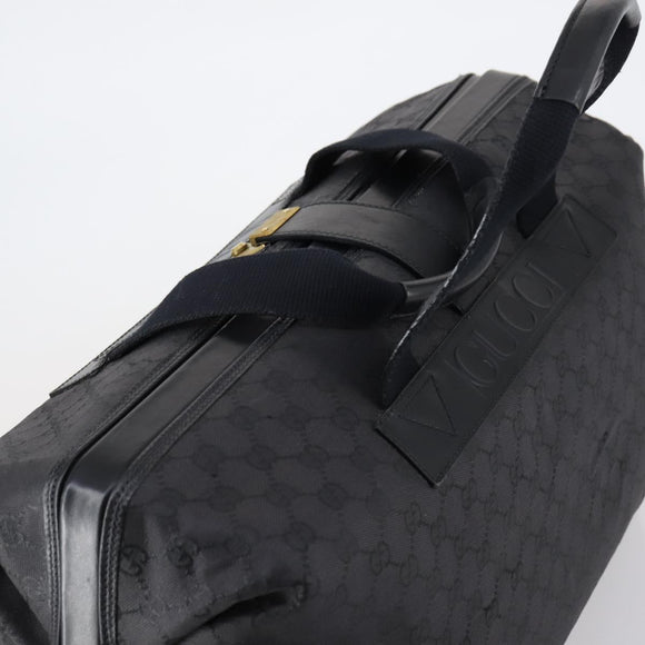 GUCCI GG Canvas Boston Bag Black Gold Auth 121312