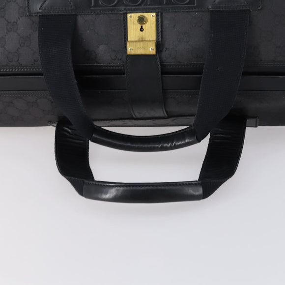 GUCCI GG Canvas Boston Bag Black Gold Auth 121312