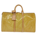 LOUIS VUITTON Monogram Vernis Mercer Boston Bag Beige M91000 LV Auth 121313-13