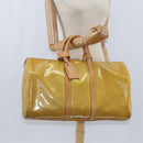 LOUIS VUITTON Monogram Vernis Mercer Boston Bag Beige M91000 LV Auth 121313-25