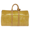 LOUIS VUITTON Monogram Vernis Mercer Boston Bag Beige M91000 LV Auth 121313-2