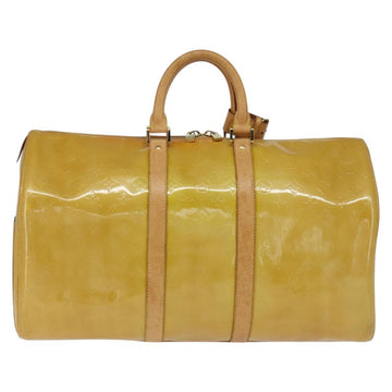 LOUIS VUITTON Monogram Vernis Mercer Boston Bag Beige M91000 LV Auth 121313 - 0