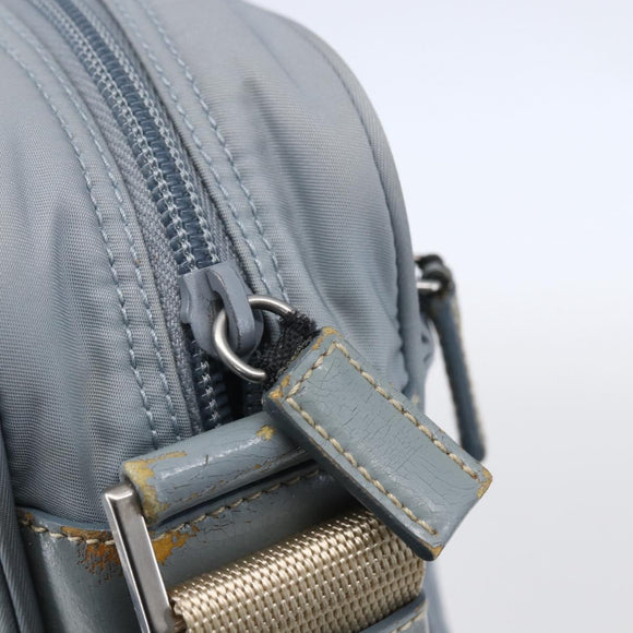 PRADA Shoulder Bag Nylon Light Blue Silver Auth 121317