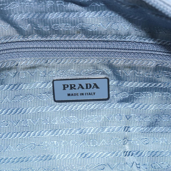 PRADA Shoulder Bag Nylon Light Blue Silver Auth 121317