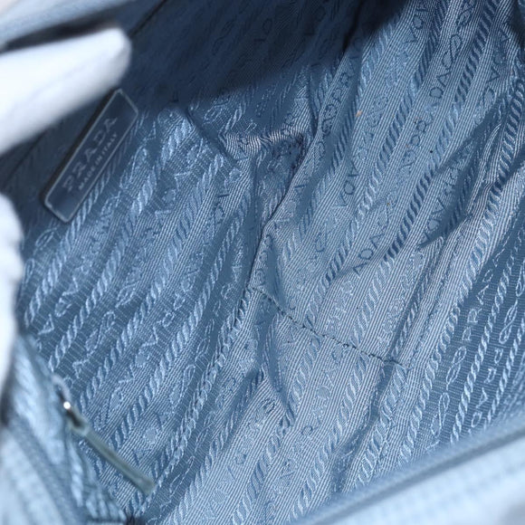 PRADA Shoulder Bag Nylon Light Blue Silver Auth 121317