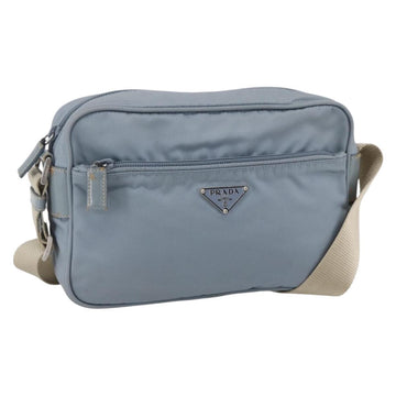 PRADA Shoulder Bag Nylon Light Blue Silver Auth 121317