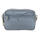 PRADA Shoulder Bag Nylon Light Blue Silver Auth 121317-13