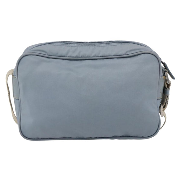PRADA Shoulder Bag Nylon Light Blue Silver Auth 121317