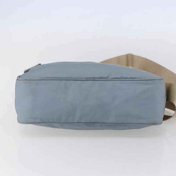 PRADA Shoulder Bag Nylon Light Blue Silver Auth 121317