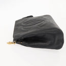 CHANEL Pouch Caviar Skin Black Gold CC Auth 121318-4