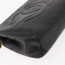 CHANEL Pouch Caviar Skin Black Gold CC Auth 121318-7