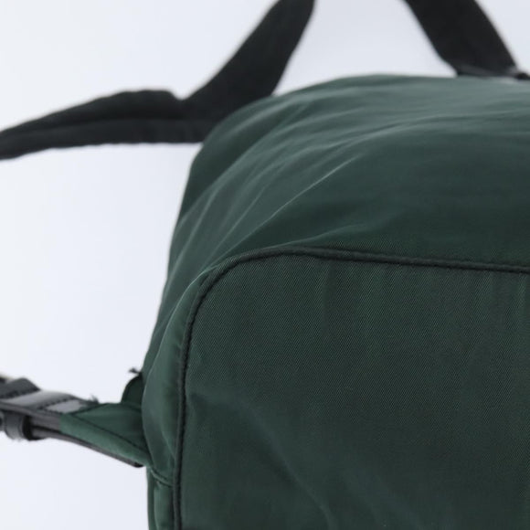 PRADA Backpack Nylon Khaki Silver Auth 121319