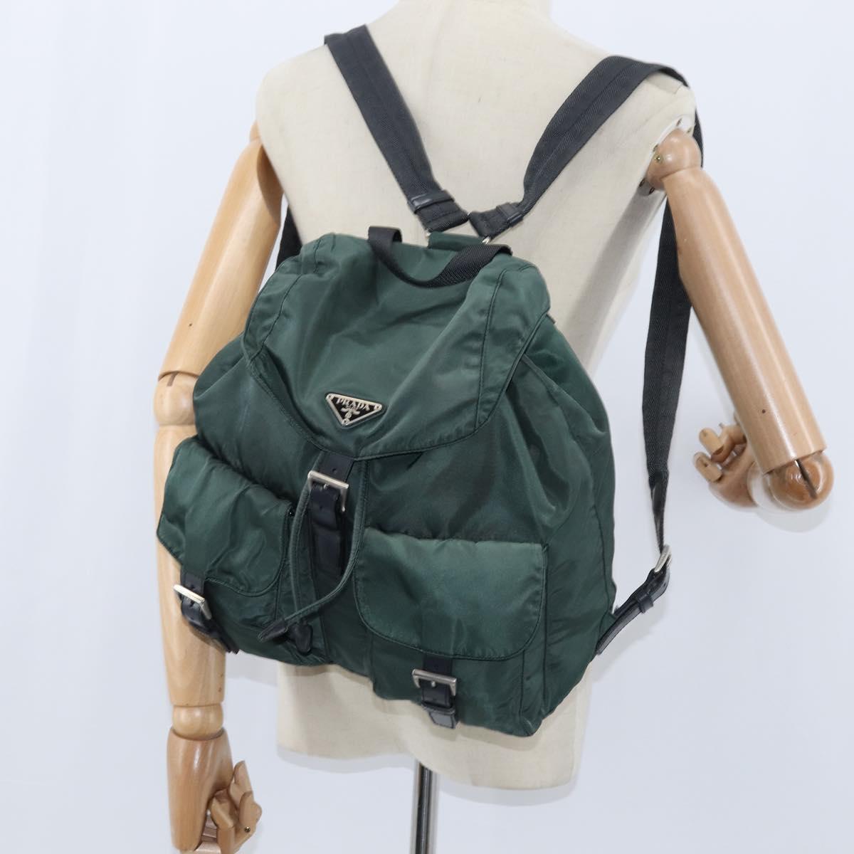 PRADA Backpack Nylon Khaki Silver Auth 151269 PRADA Backpack Nylon Light Blue Silver · Whatnot: Shop, Sell  main image 3