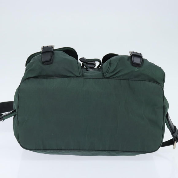 PRADA Backpack Nylon Khaki Silver Auth 121319