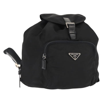 PRADA Backpack Nylon Black Silver Auth 121320