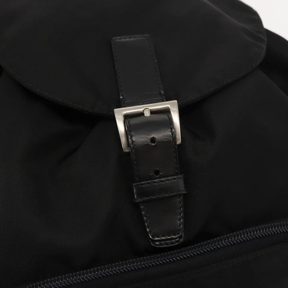 PRADA Backpack Nylon Black Silver Auth 121320