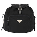 PRADA Backpack Nylon Black Silver Auth 121320-13