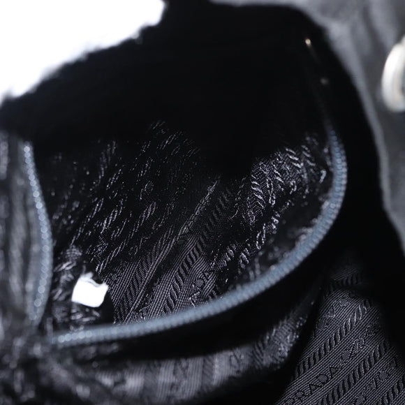 PRADA Backpack Nylon Black Silver Auth 121320