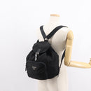 PRADA Backpack Nylon Black Silver Auth 121320-25