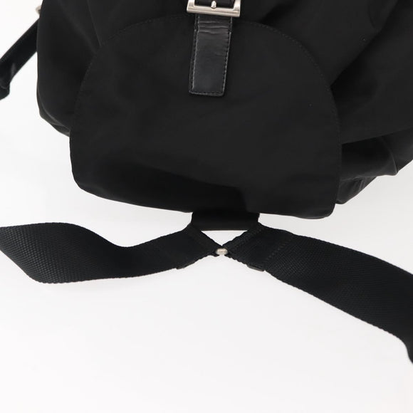 PRADA Backpack Nylon Black Silver Auth 121320