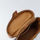 CELINE Macadam Canvas Vanity Pouch PVC Leather Brown Gold Auth 121321-10