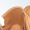 CELINE Macadam Canvas Vanity Pouch PVC Leather Brown Gold Auth 121321-20