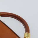 CELINE Macadam Canvas Vanity Pouch PVC Leather Brown Gold Auth 121321-8