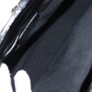 CHANEL Chain Tote Bag Enamel Black Silver CC Auth 121328V-11