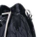 CHANEL Chain Tote Bag Enamel Black Silver CC Auth 121328V-19