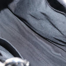 CHANEL Chain Tote Bag Enamel Black Silver CC Auth 121328V-20