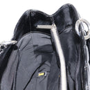 CHANEL Chain Tote Bag Enamel Black Silver CC Auth 121328V-21