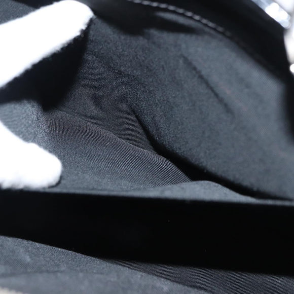 CHANEL Chain Tote Bag Enamel Black Silver CC Auth 121328V