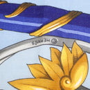 HERMES Carre 140 Scarf Silk Cashmere Light Blue Auth 121330V-12