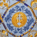 HERMES Carre 140 Scarf Silk Cashmere Light Blue Auth 121330V-6