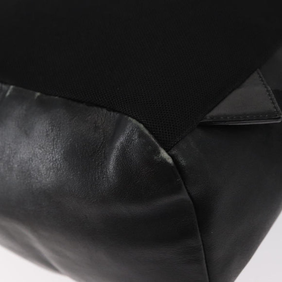 PRADA Backpack Leather Black Silver Auth 121332