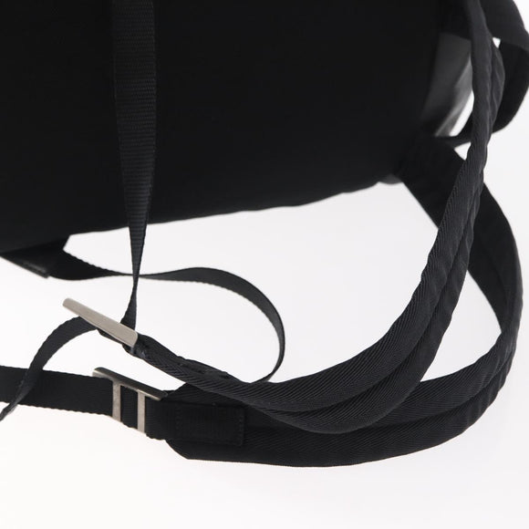 PRADA Backpack Leather Black Silver Auth 121332