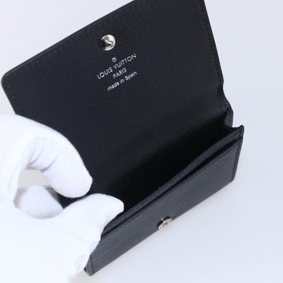 LOUIS VUITTON Epi Anvelop Cult De Vuitto Card Case Black M56169 LV Auth 121342V