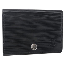 LOUIS VUITTON Epi Anvelop Cult De Vuitto Card Case Black M56169 LV Auth 121342V