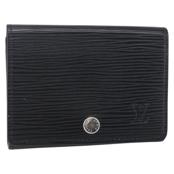 LOUIS VUITTON Epi Anvelop Cult De Vuitto Card Case Black M56169 LV Auth 121342V