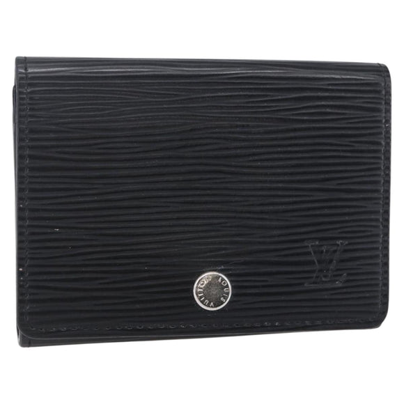 LOUIS VUITTON Epi Anvelop Cult De Vuitto Card Case Black M56169 LV Auth 121342V