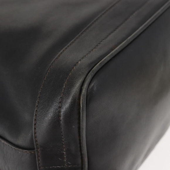 GUCCI Shoulder Bag Leather Black Gold Auth 121343