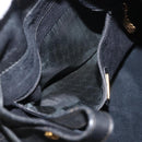 GUCCI Shoulder Bag Leather Black Gold Auth 121343-11