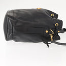 GUCCI Shoulder Bag Leather Black Gold Auth 121343-3