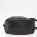 GUCCI Shoulder Bag Leather Black Gold Auth 121343-5